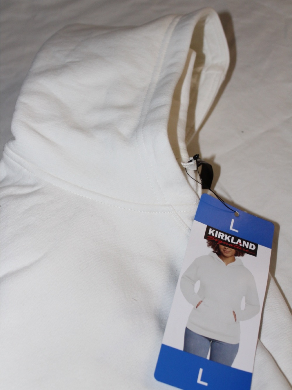 Kirkland Signature White Cowl Neck Hoodie Sweater